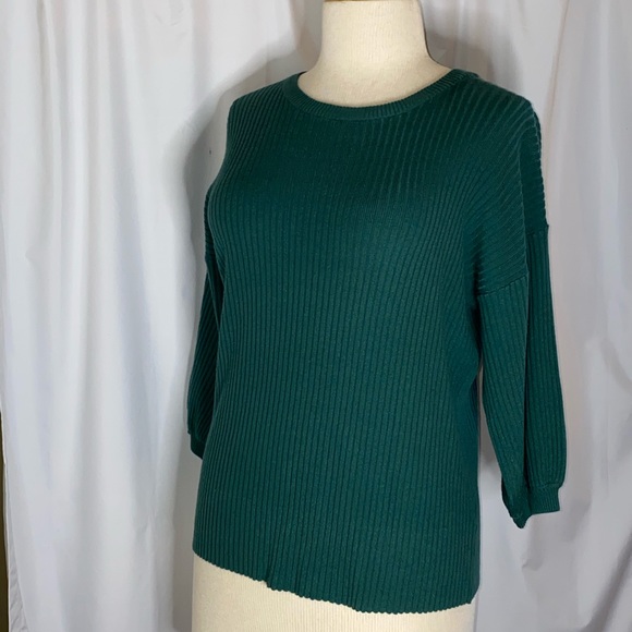 Melissa Paige Ribbeded evergreen sweater - Picture 4 of 7